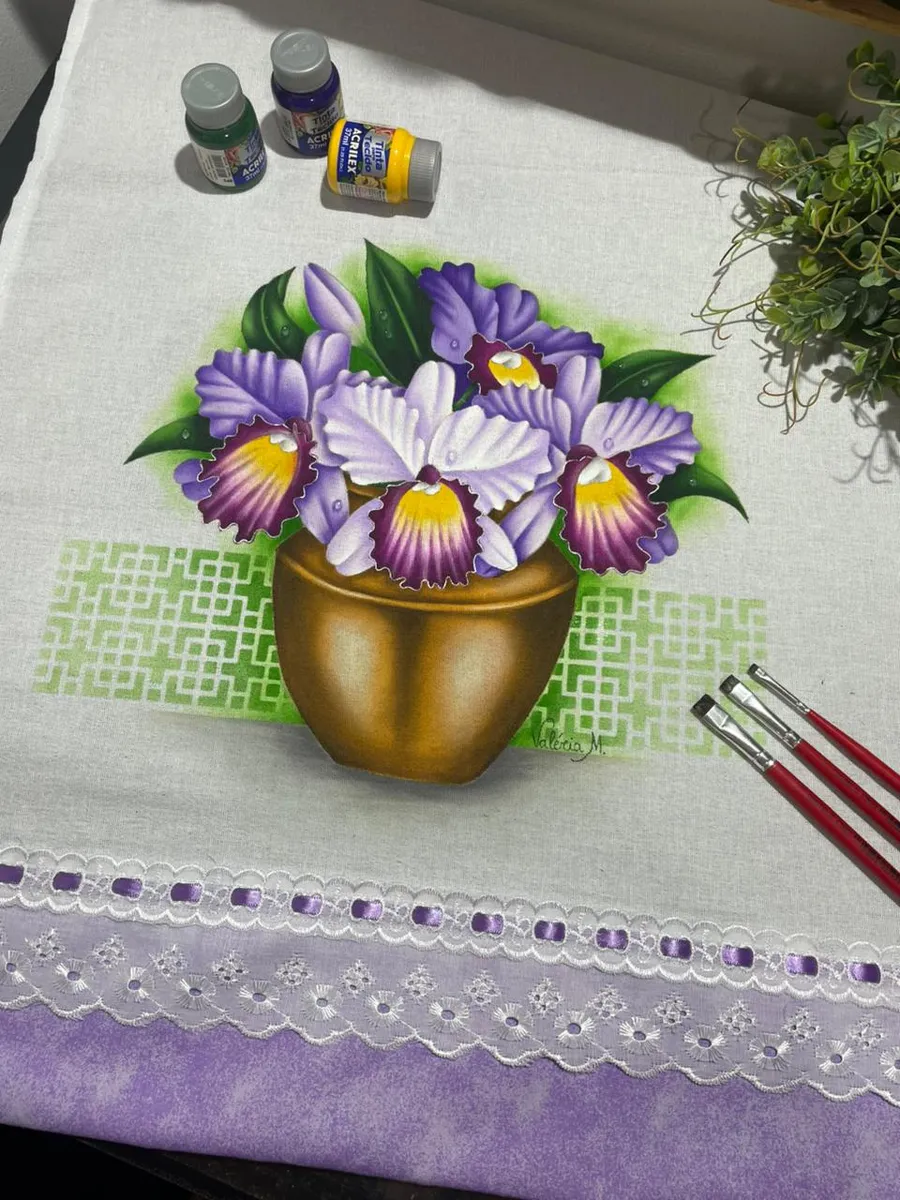 Pano de copa Orquídeas Roxas