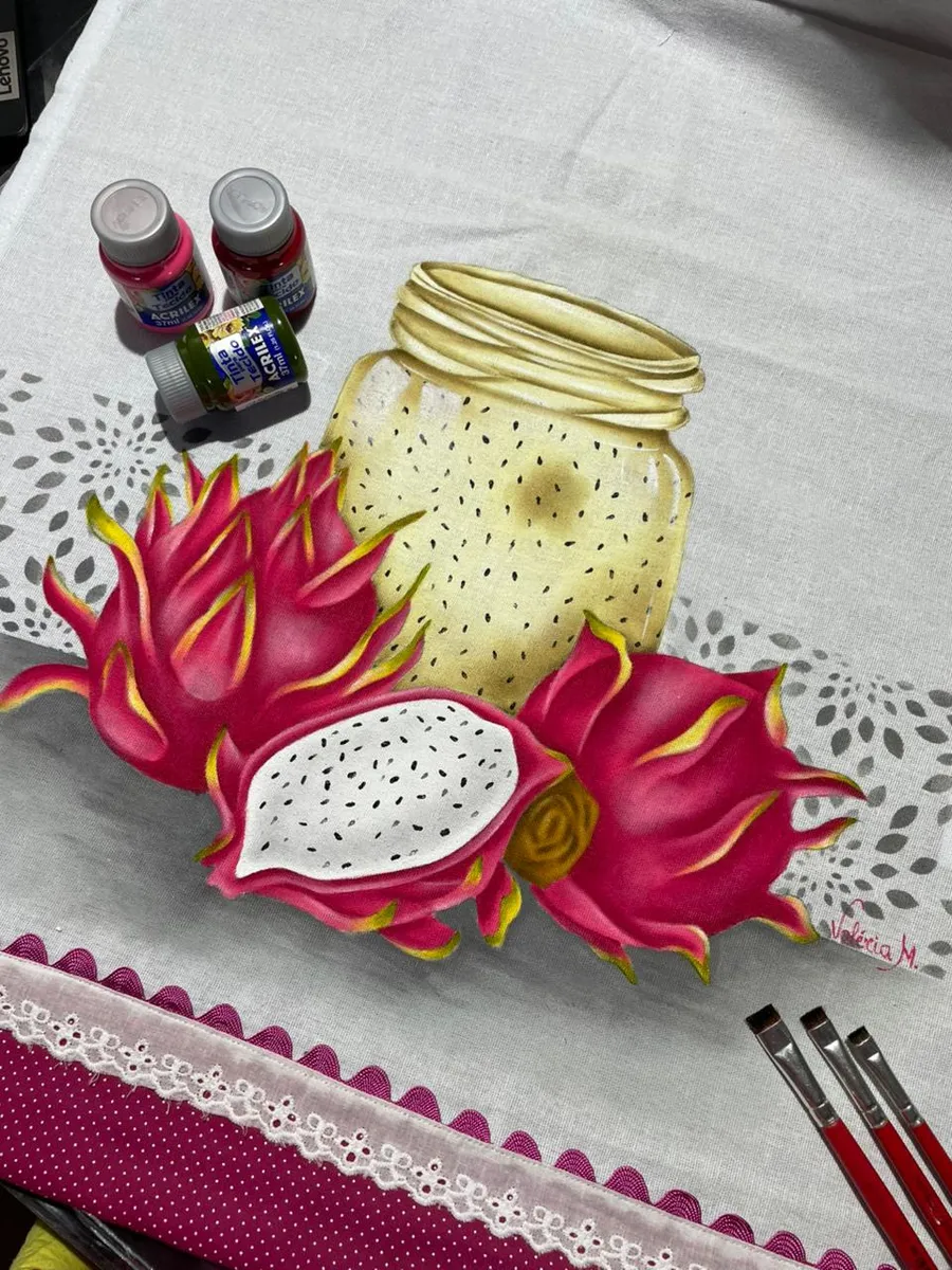 Pano de copa Pitaya e Compota