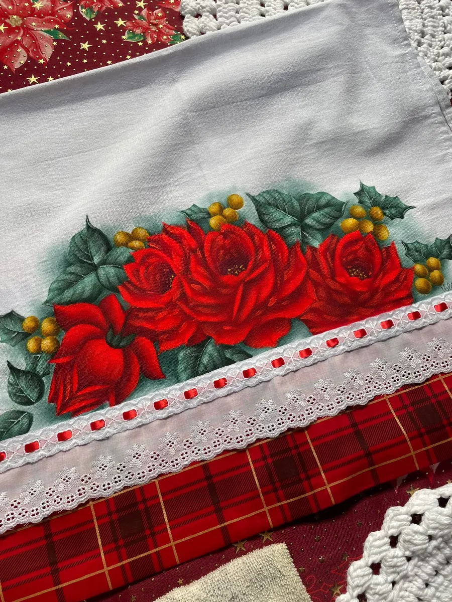 Pano de copa  Rosas Vermelhas