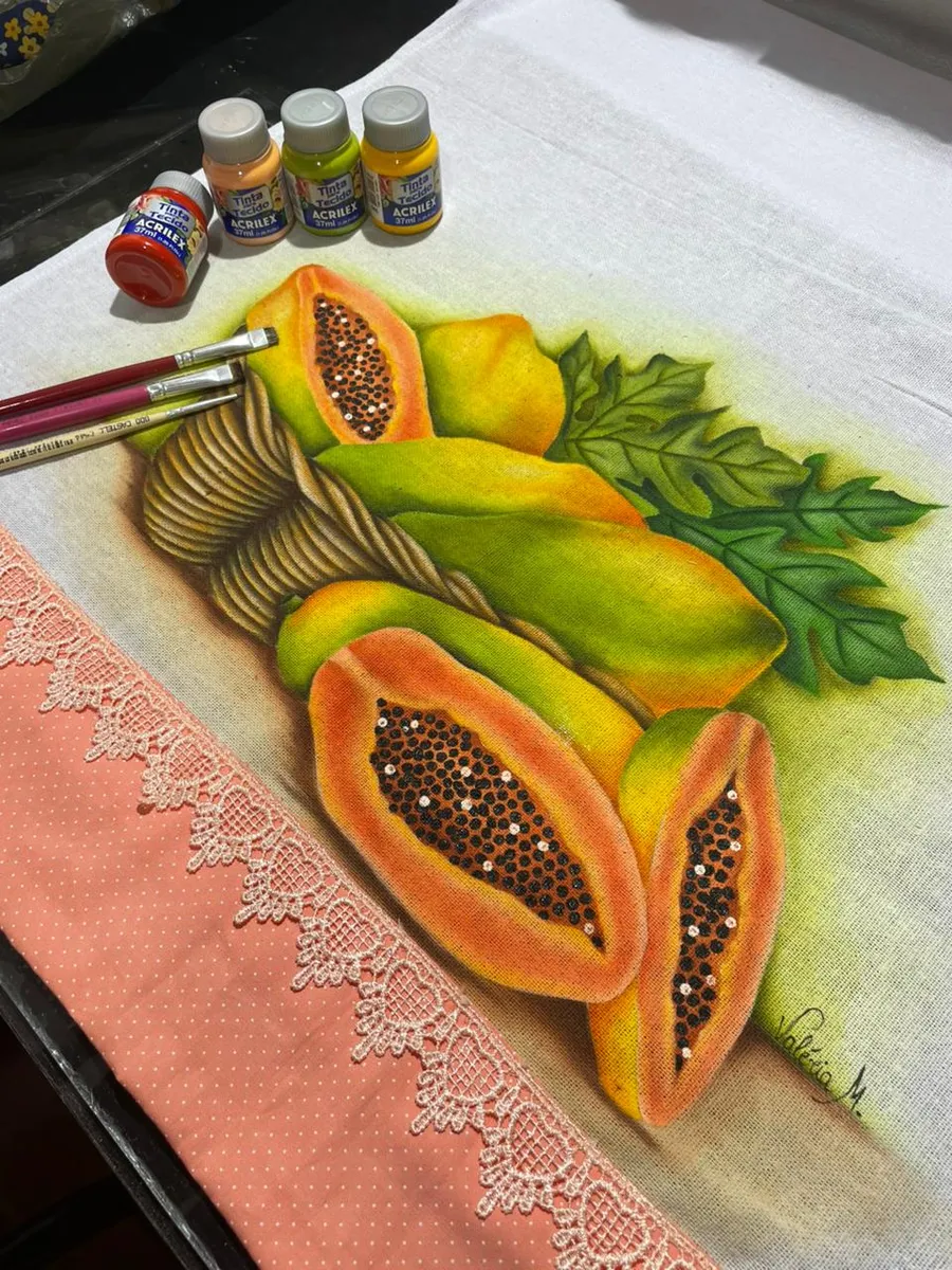 Pano de copa Cesta com Mamões